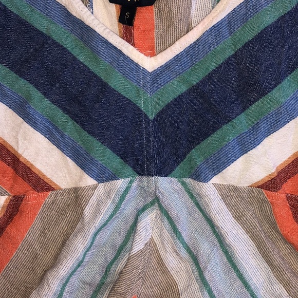 Raw Hem linen open back blouse - Picture 3 of 5